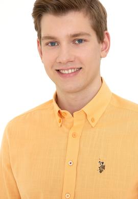 Erkek Turuncu Uzun Kollu Basic Gömlek - 50246561047