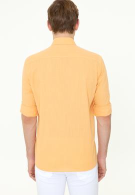 Erkek Turuncu Uzun Kollu Basic Gömlek - 50246561047