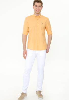 Erkek Turuncu Uzun Kollu Basic Gömlek - 50246561047