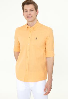 Erkek Turuncu Uzun Kollu Basic Gömlek - 50246561047