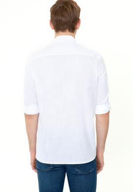 Erkek Beyaz Uzun Kollu Basic Gömlek - 50246561016