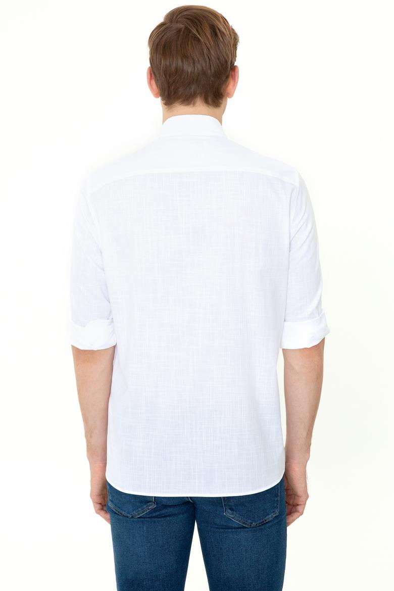 Erkek Beyaz Uzun Kollu Basic Gömlek - 50246561016