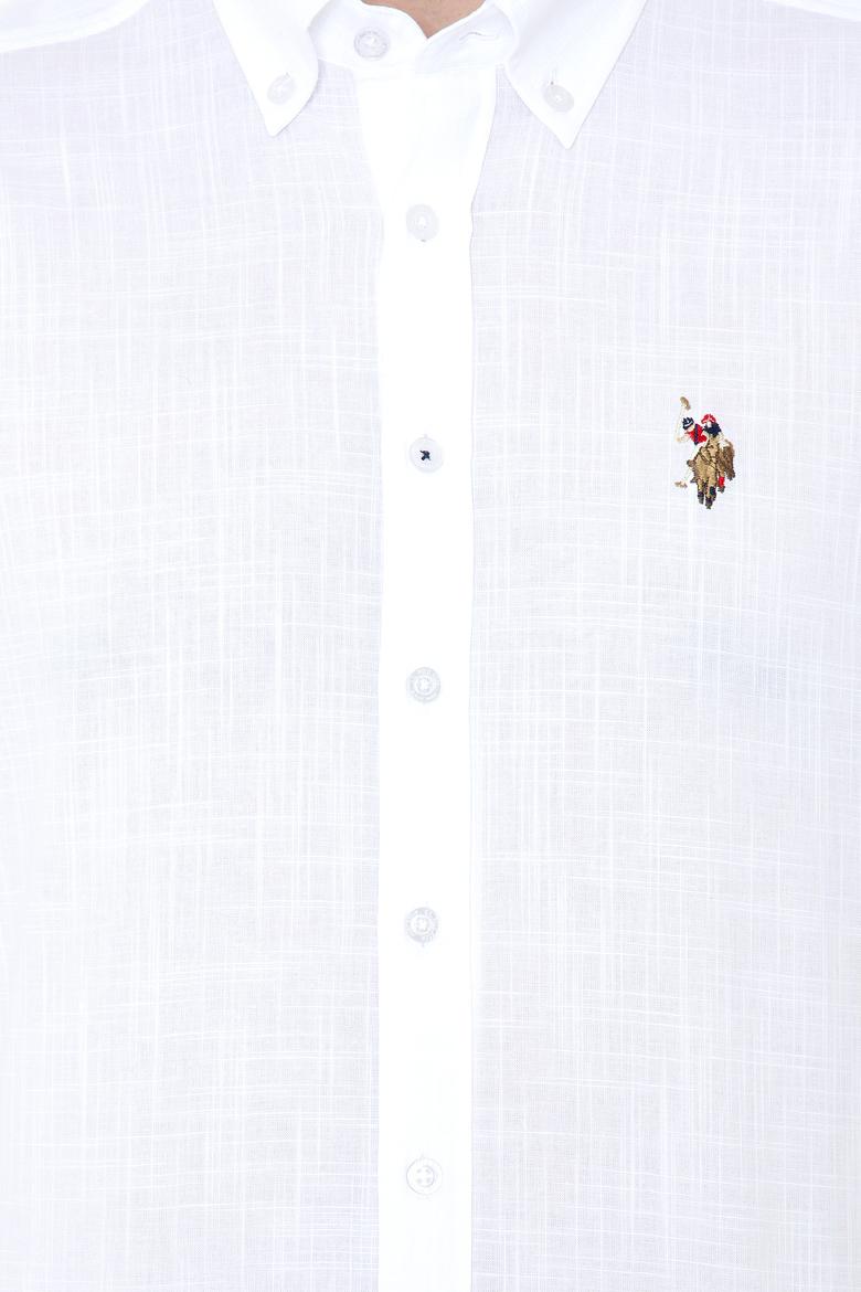 Erkek Beyaz Uzun Kollu Basic Gömlek - 50246561016