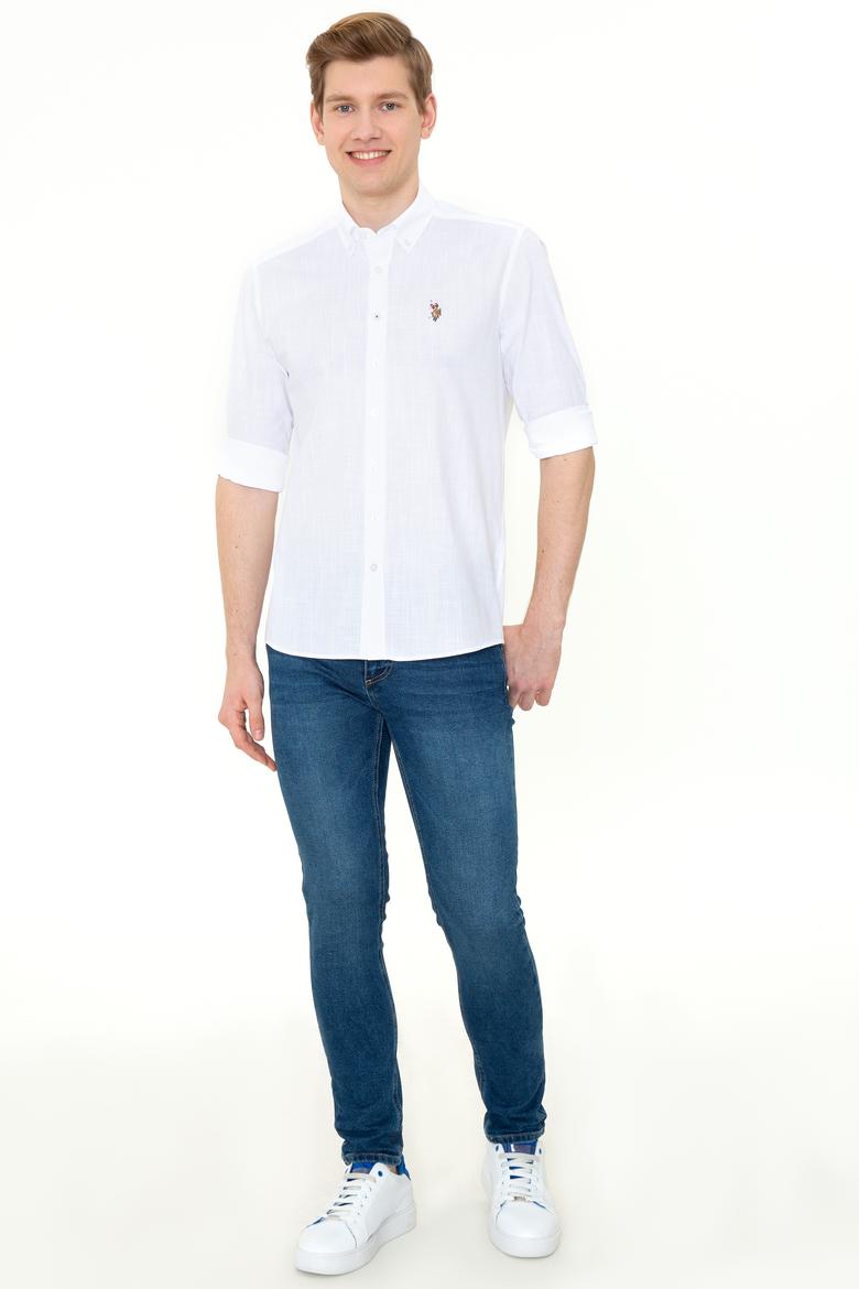 Erkek Beyaz Uzun Kollu Basic Gömlek - 50246561016