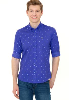Erkek Mavi Uzun Kollu Gömlek - 50247280007