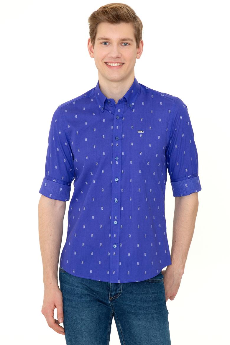 Erkek Mavi Uzun Kollu Gömlek - 50247280007