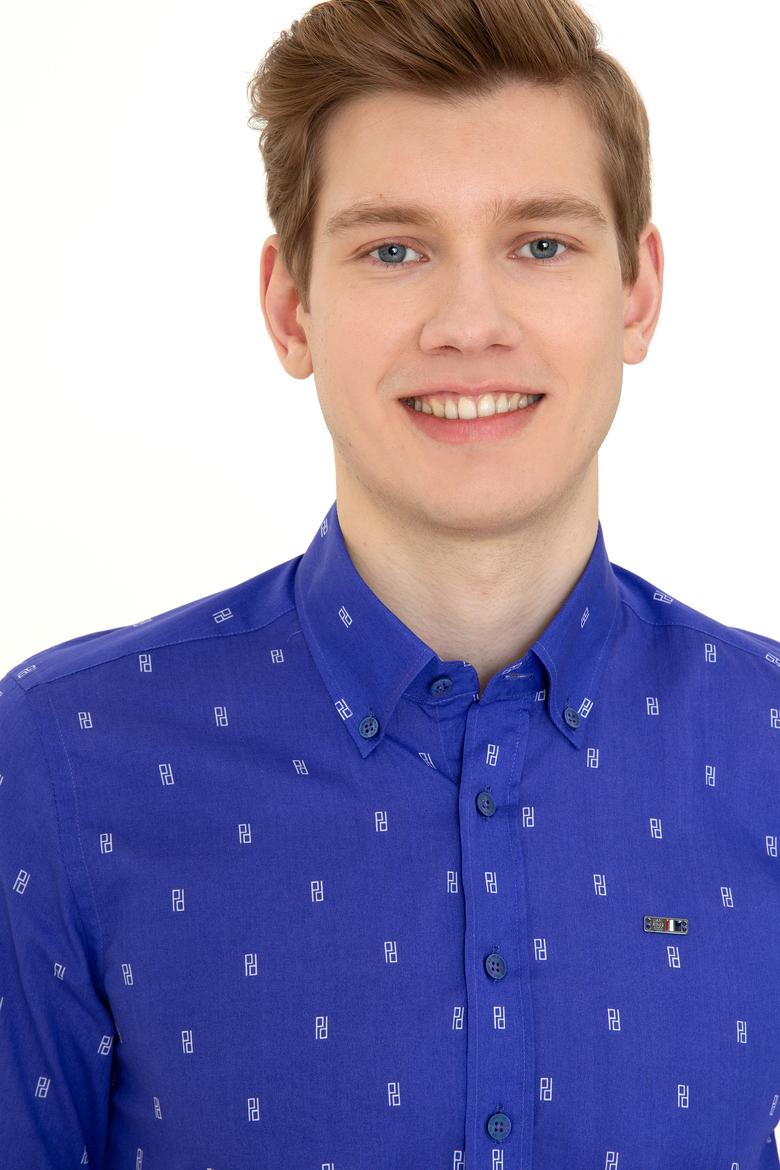 Erkek Mavi Uzun Kollu Gömlek - 50247280007