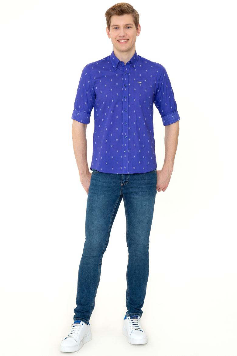 Erkek Mavi Uzun Kollu Gömlek - 50247280007