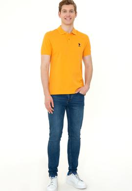 Erkek Koyu Sarı Polo Yaka Basic T-Shirt - 50249153290