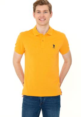 Erkek Koyu Sarı Polo Yaka Basic T-Shirt - 50249153290