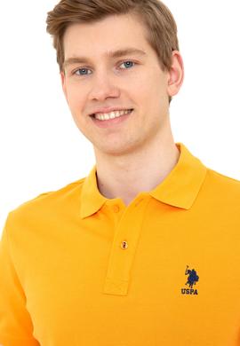 Erkek Koyu Sarı Polo Yaka Basic T-Shirt - 50249153290