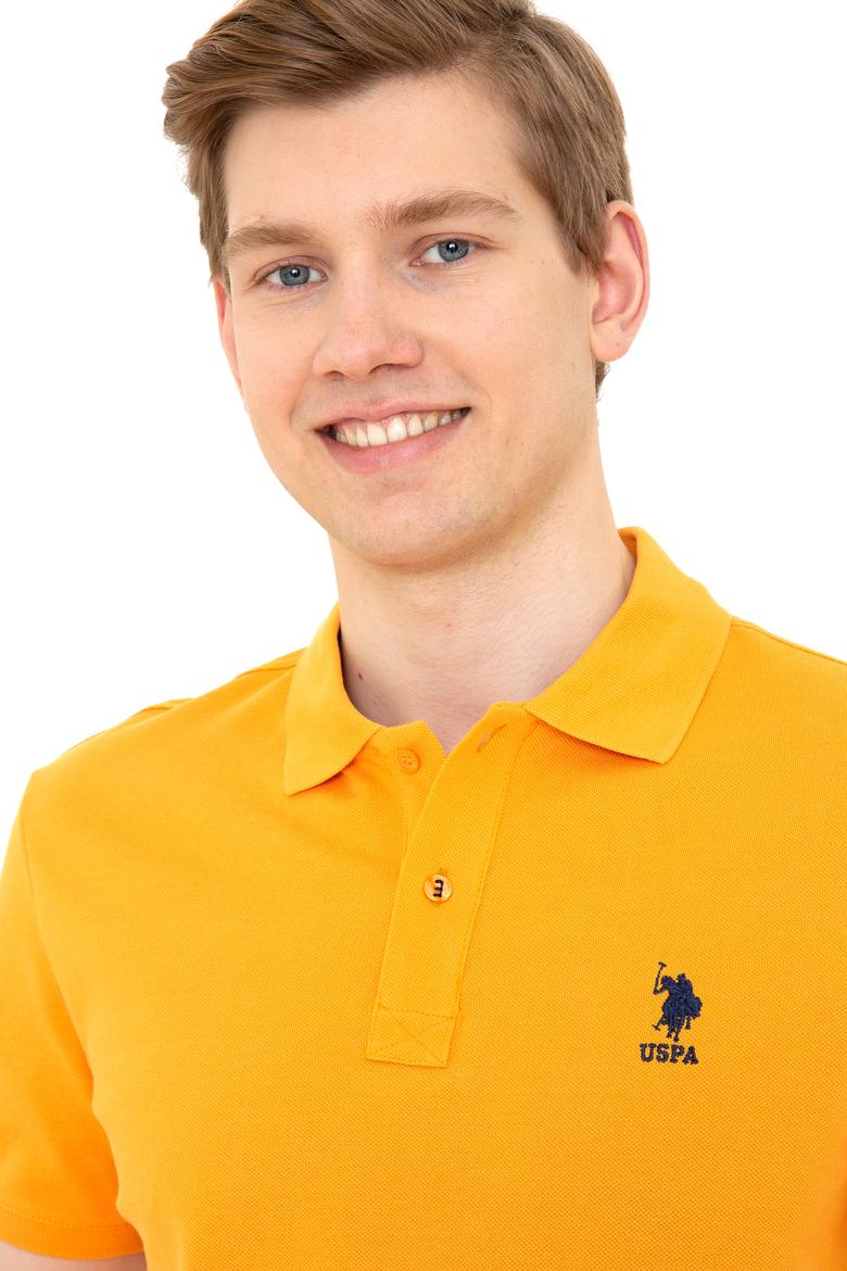 Erkek Koyu Sarı Polo Yaka Basic T-Shirt - 50249153290