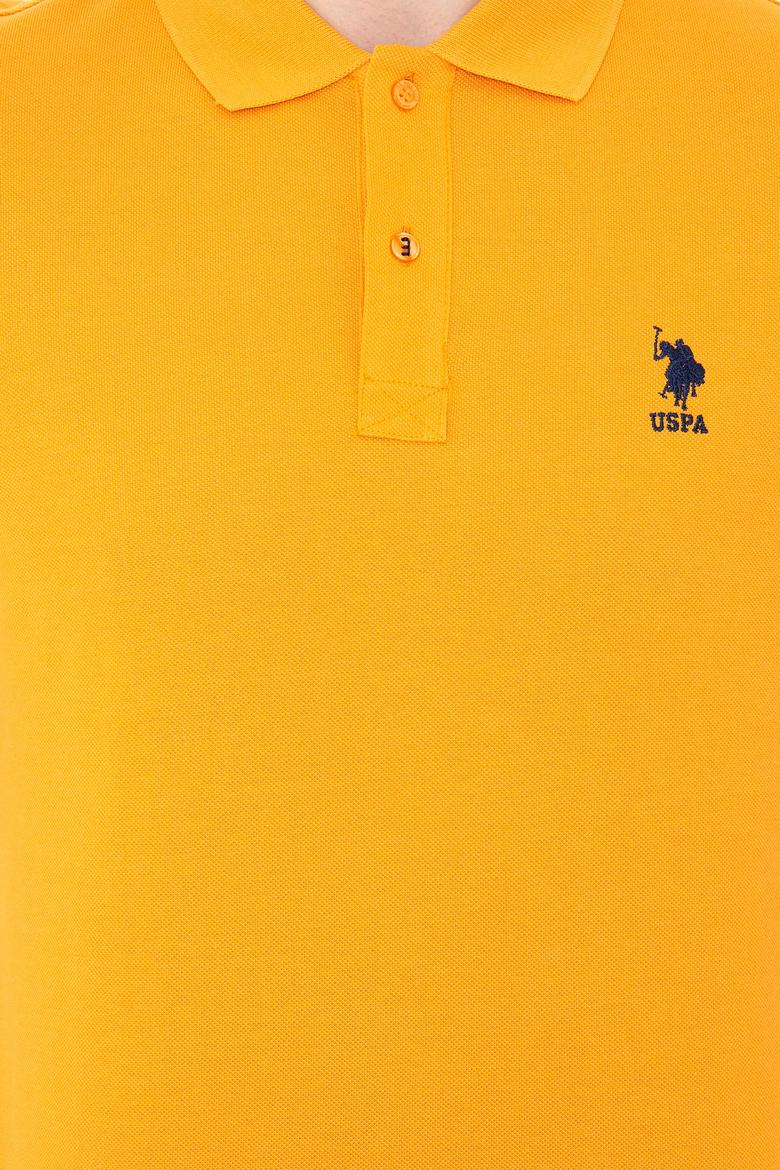 Erkek Koyu Sarı Polo Yaka Basic T-Shirt - 50249153290