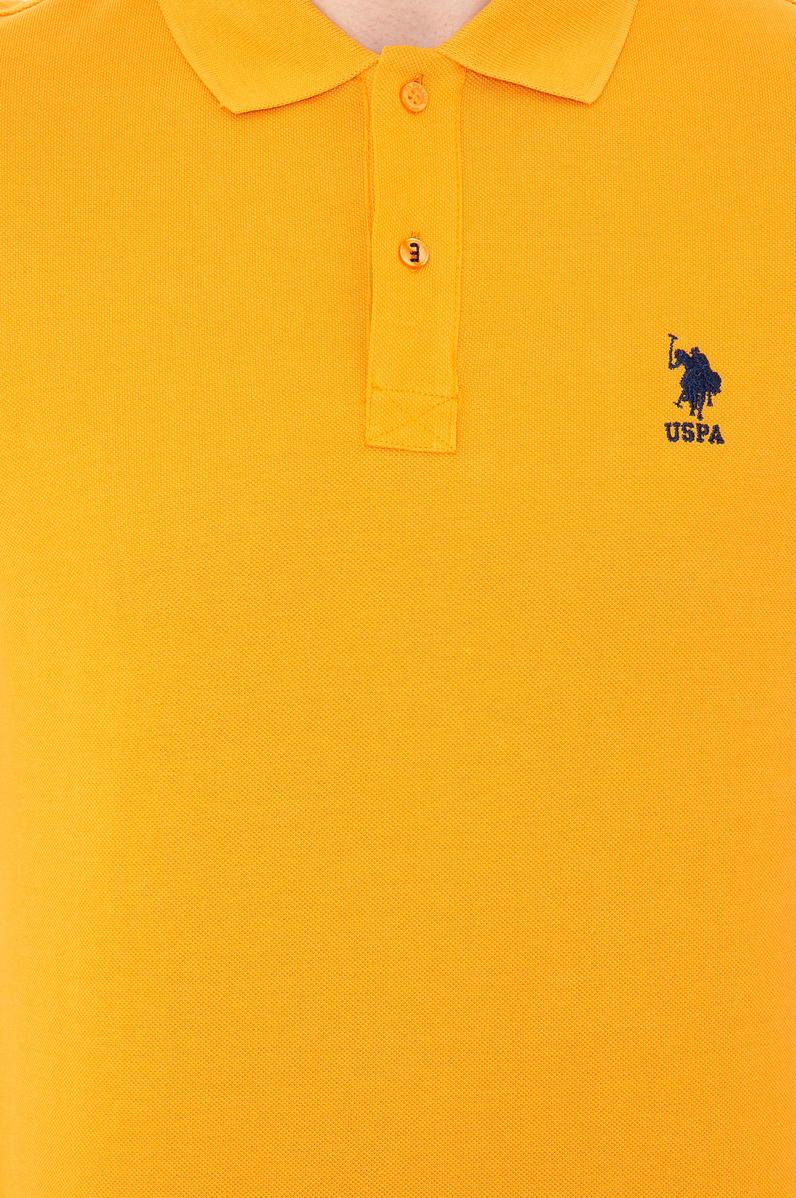 Erkek Koyu Sarı Polo Yaka Basic T-Shirt