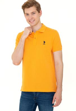 Erkek Koyu Sarı Polo Yaka Basic T-Shirt - 50249153290
