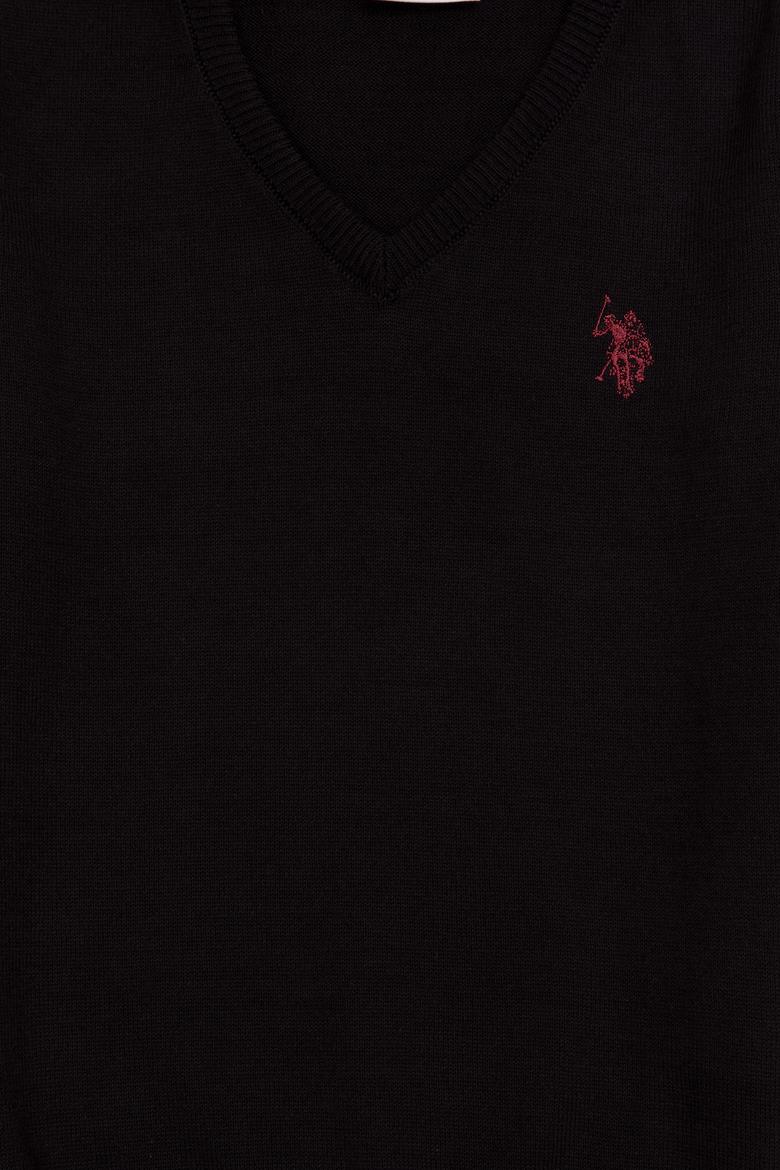 Erkek Çocuk Siyah V - Yaka Triko Kazak - 50237156014