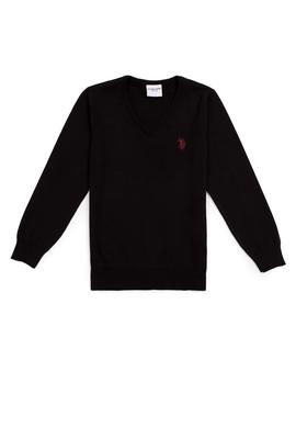 Erkek Çocuk Siyah V - Yaka Triko Kazak - 50237156014