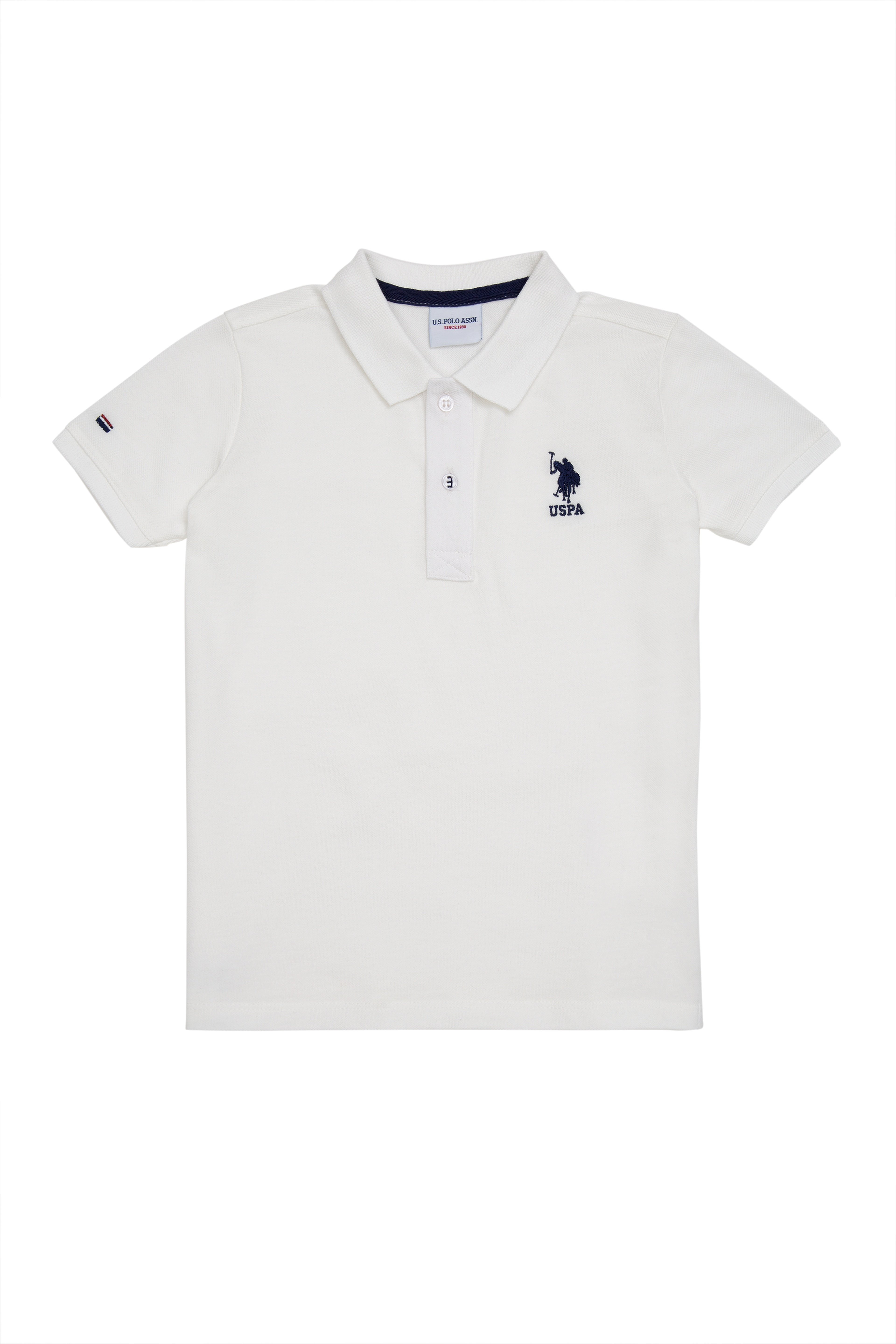 Erkek Bebek Beyaz Basic Polo Yaka Tişört - Image 1
