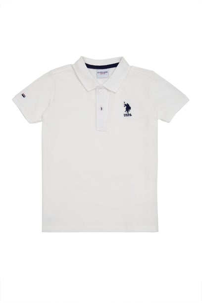 Erkek Bebek Beyaz Basic Polo Yaka Tişört