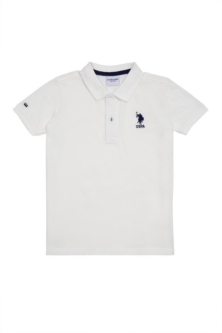 Erkek Bebek Beyaz Basic Polo Yaka Tişört