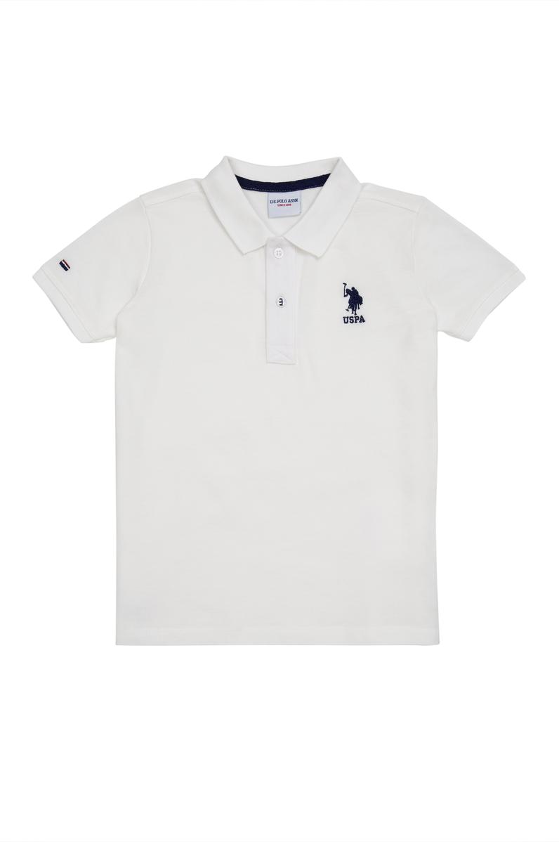 Erkek Bebek Beyaz Basic Polo Yaka Tişört