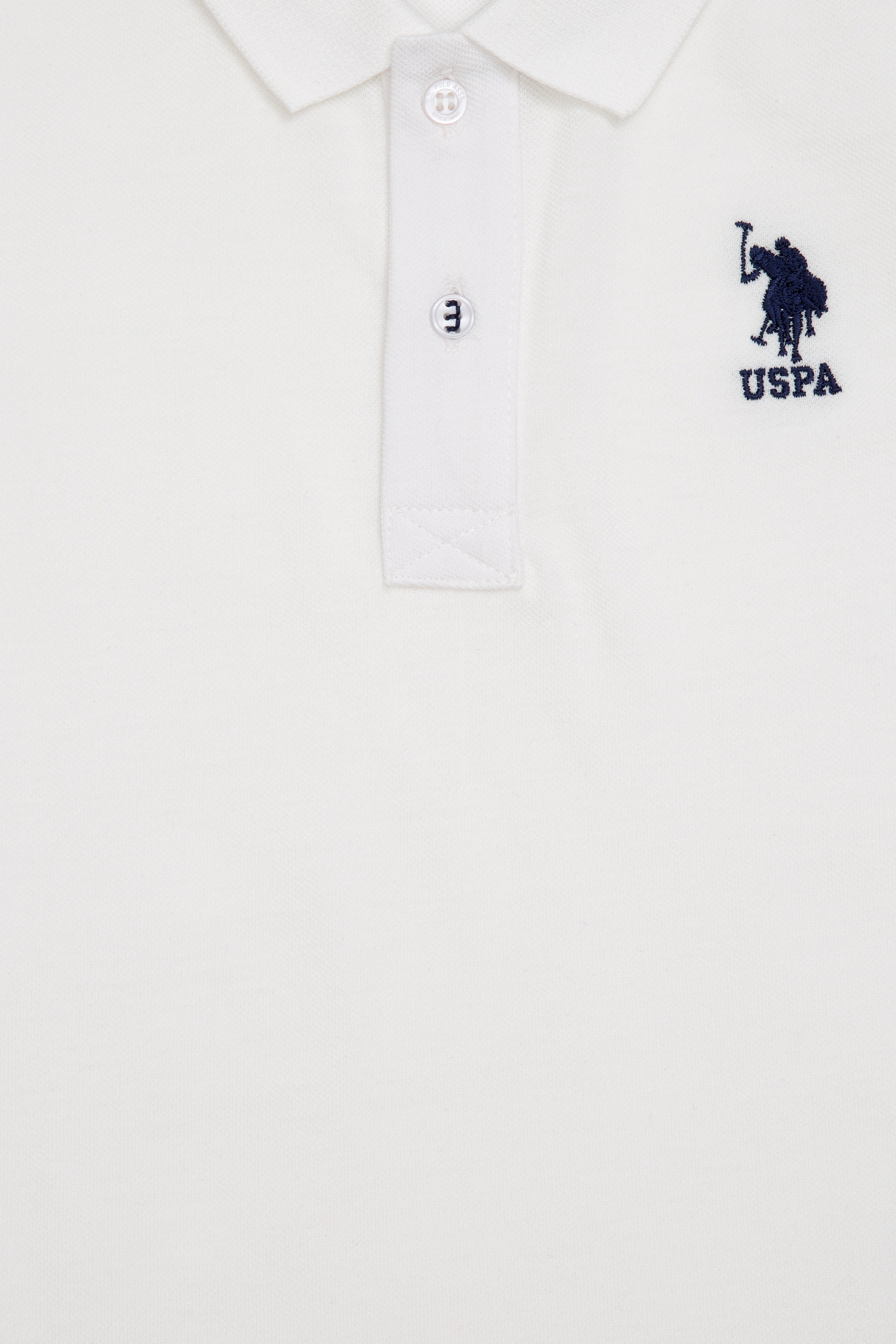 Erkek Bebek Beyaz Basic Polo Yaka Tişört - Image 3