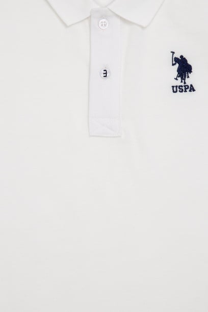 Erkek Bebek Beyaz Basic Polo Yaka Tişört
