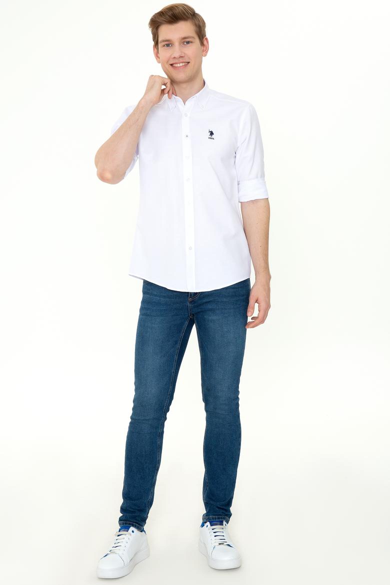 Erkek Beyaz Uzun Kollu Basic Gömlek - 50249488021