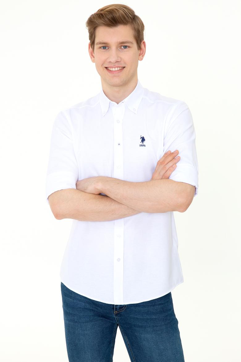 Erkek Beyaz Uzun Kollu Basic Gömlek - 50249488021