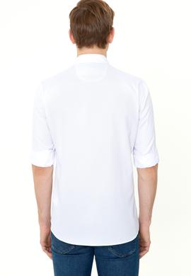 Erkek Beyaz Uzun Kollu Basic Gömlek - 50249488021