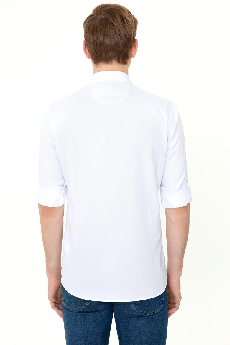 Erkek Beyaz Uzun Kollu Basic Gömlek - 50249488021