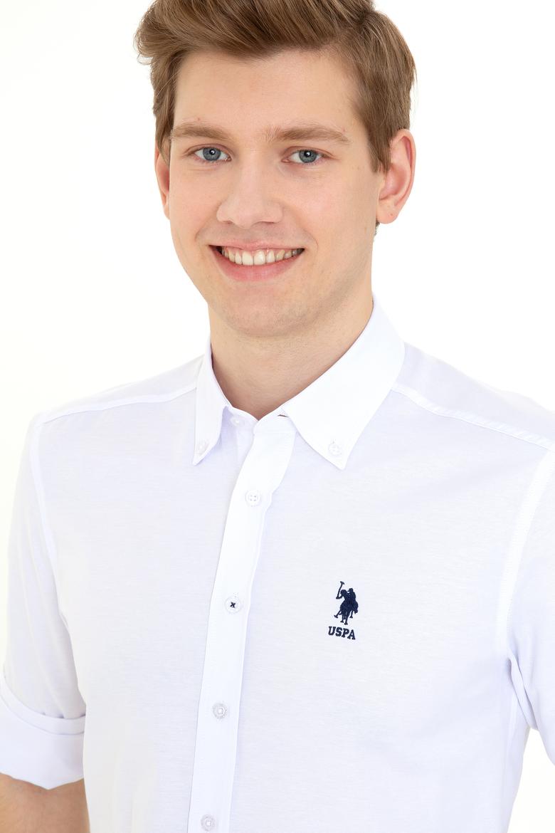 Erkek Beyaz Uzun Kollu Basic Gömlek - 50249488021