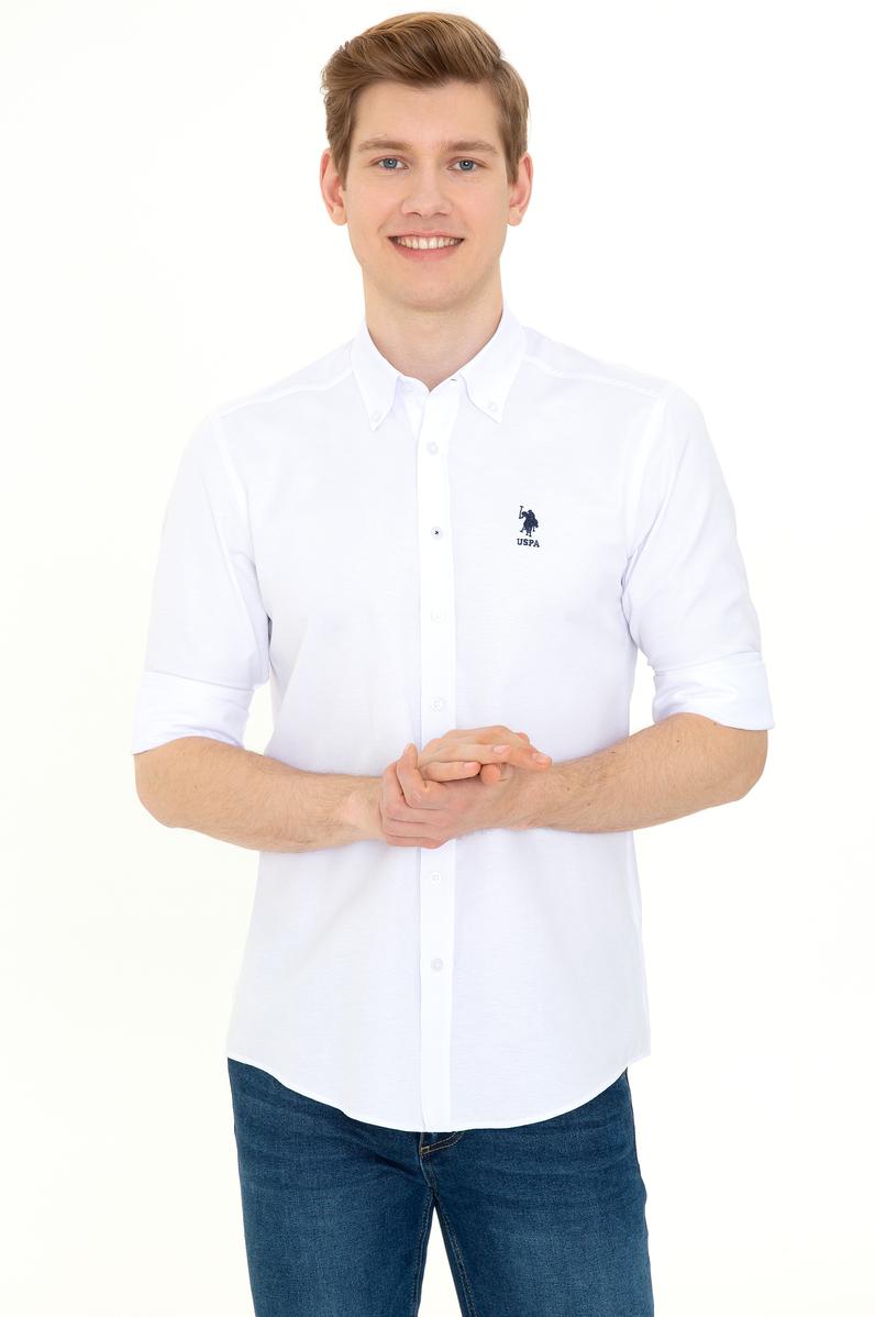 Erkek Beyaz Uzun Kollu Basic Gömlek