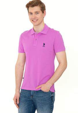 Erkek Menekşe Polo Yaka Basic T-Shirt - 50249153126