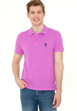 Erkek Menekşe Polo Yaka Basic T-Shirt - 50249153126