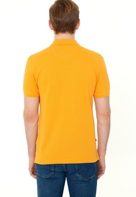 Erkek Koyu Sarı Polo Yaka Basic T-Shirt - 50249153290