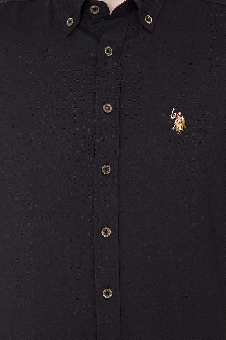 Erkek Siyah Uzun Kollu Basic Gömlek - 50249487040