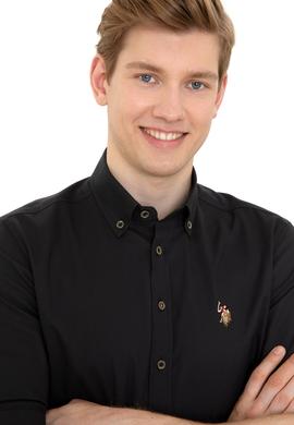 Erkek Siyah Uzun Kollu Basic Gömlek - 50249487040