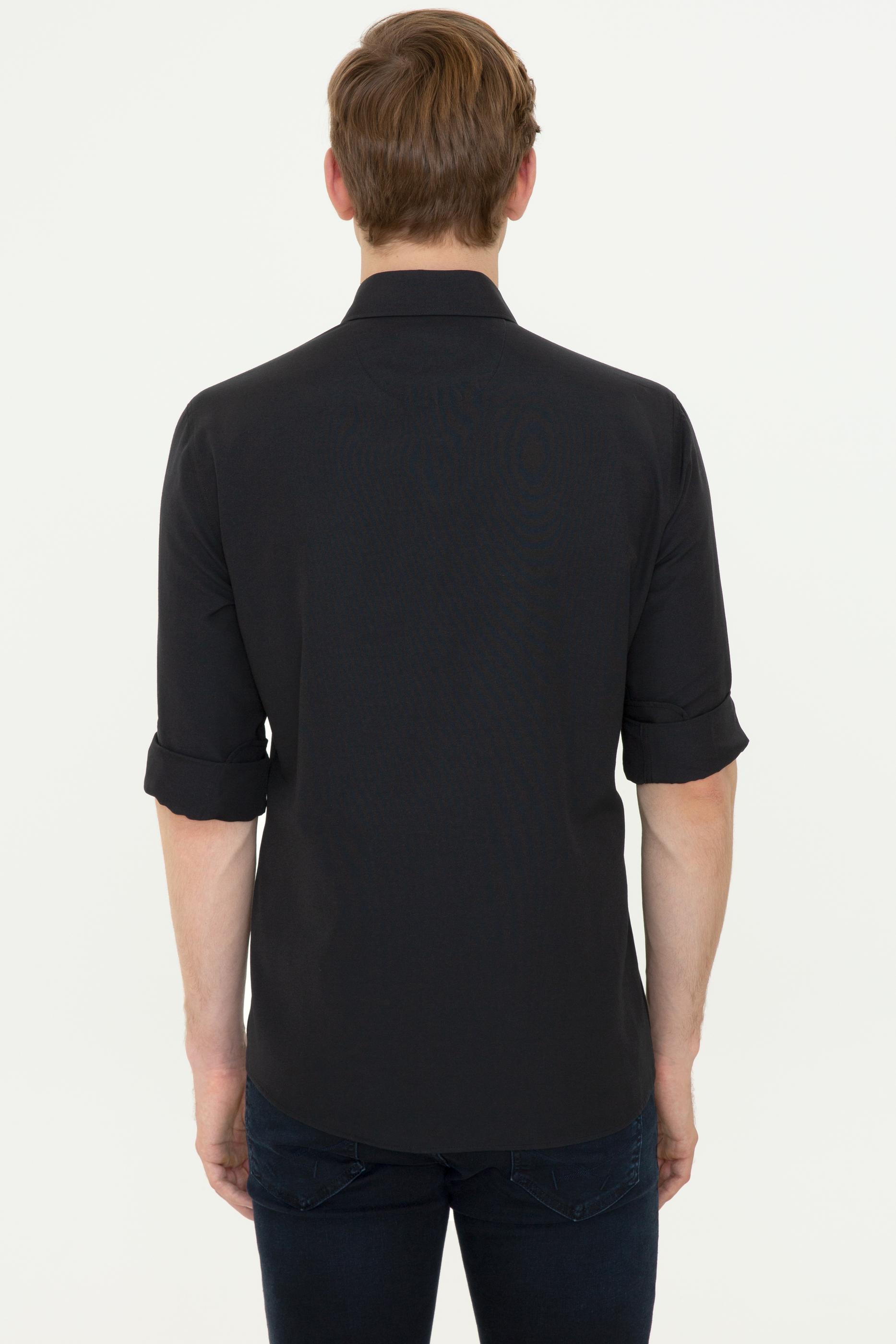 Erkek Siyah Uzun Kollu Basic Gömlek