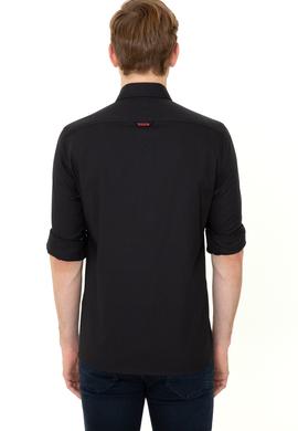 Erkek Siyah Uzun Kollu Basic Gömlek - 50249487040