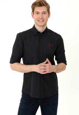 Erkek Siyah Uzun Kollu Basic Gömlek - 50249488044