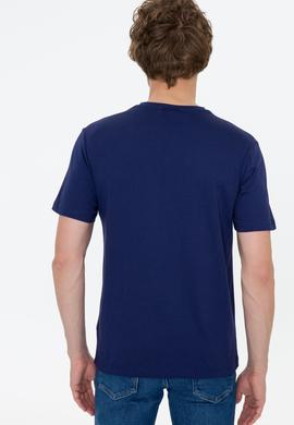 Erkek Lacivert Bisiklet Yaka Basic T-Shirt - 50249152031