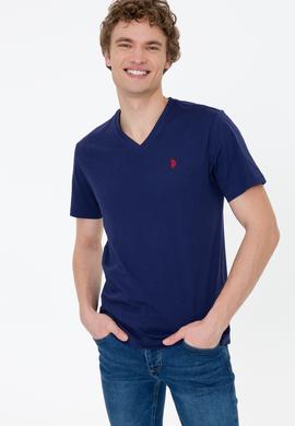 Erkek Lacivert Bisiklet Yaka Basic T-Shirt - 50249152031