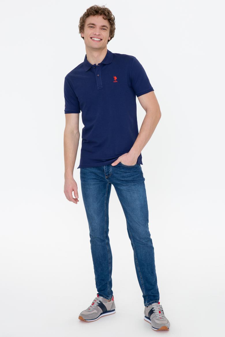 Erkek Lacivert Polo Yaka Basic T-Shirt - 50250001046