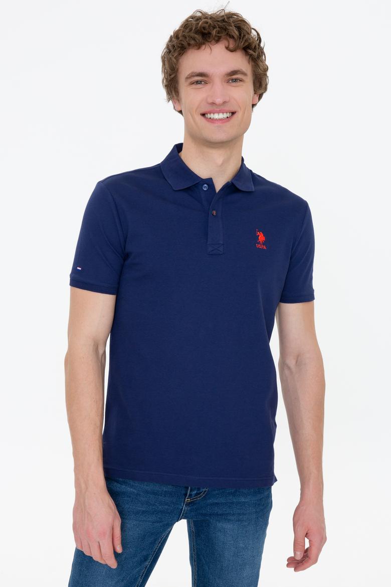 Erkek Lacivert Polo Yaka Basic T-Shirt