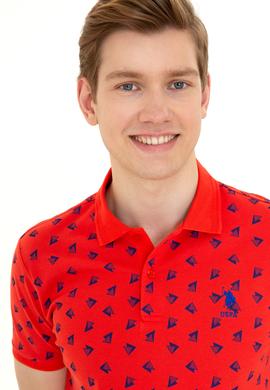 Erkek Kırmızı Polo Yaka Tişört - 50249181028