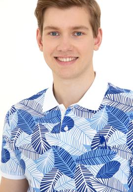 Erkek Mavi Polo Yaka Tişört - 50247760014