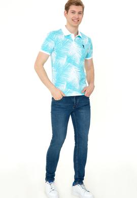 Erkek Turkuaz Polo Yaka Tişört - 50247802005