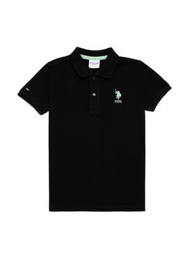 Erkek Çocuk Siyah Basic Polo Yaka Tişört - 50249283099