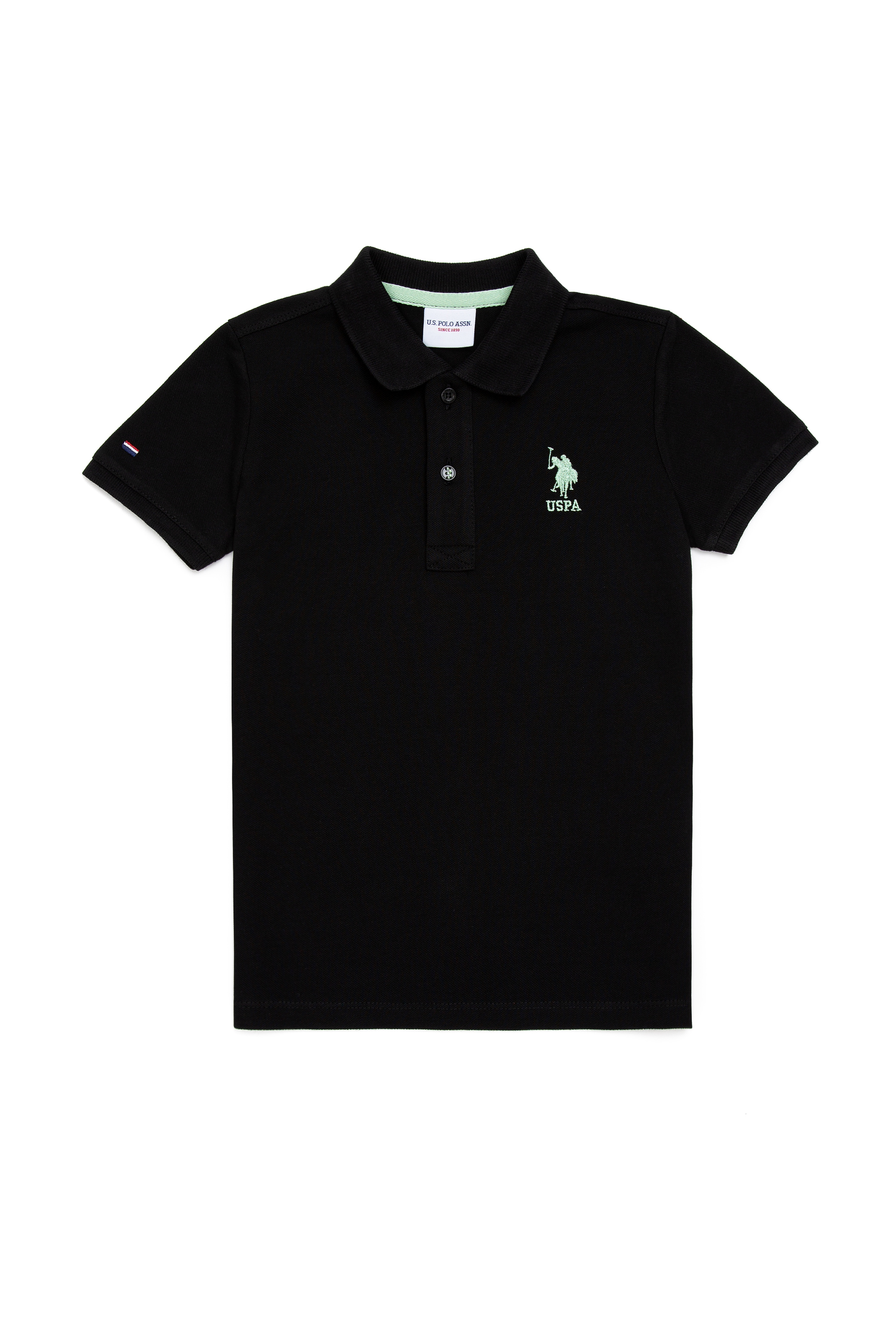 Erkek Çocuk Siyah Basic Polo Yaka Tişört - Image 1